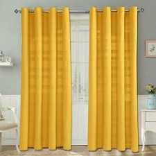 Rajput Ribbed 100% Cotton Ring Top Eyelet Curtain Pair - 9 Colours Available