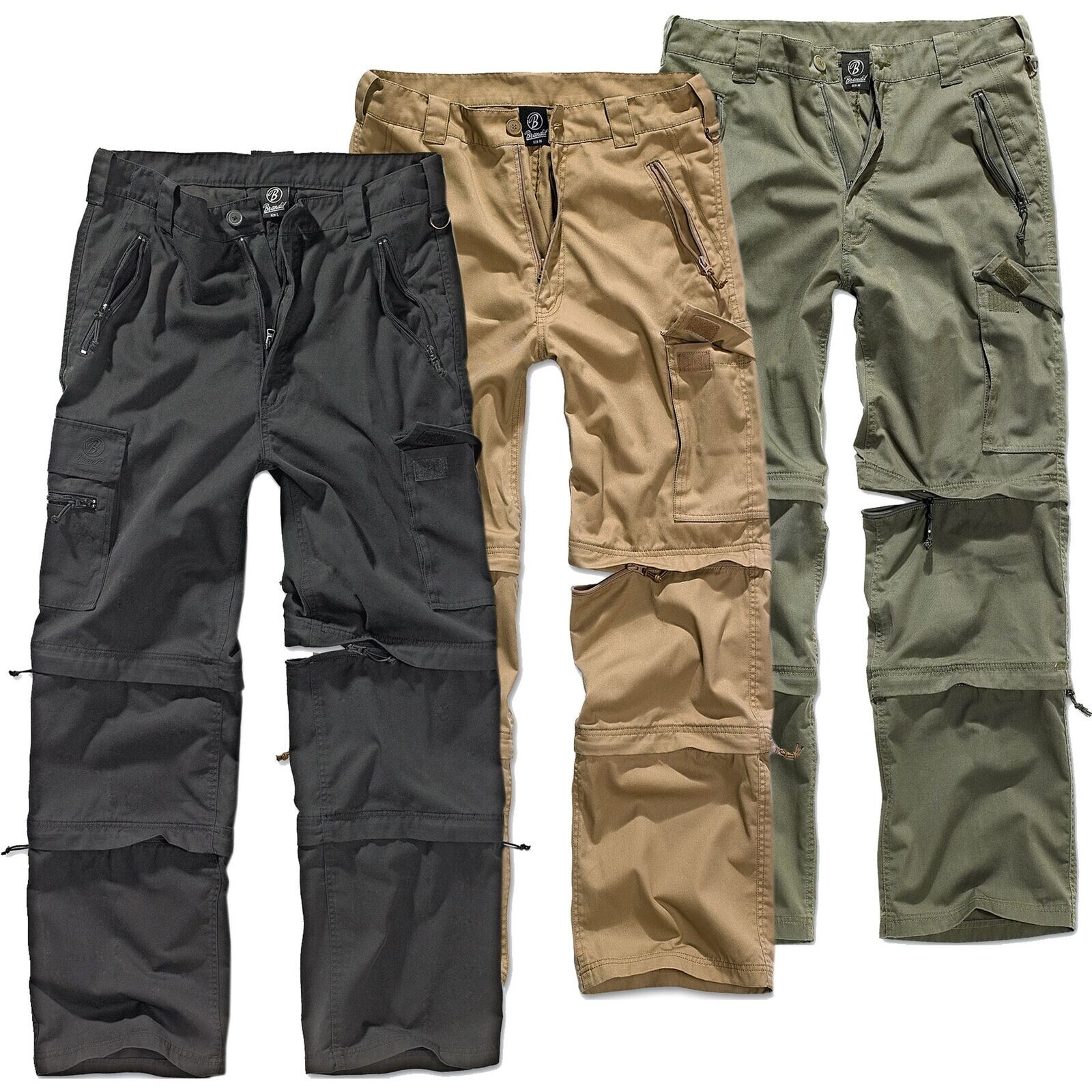 Brandit Savannah Senderismo Exterior Pantalones Hombre Cremallera Off Cargo 3in1