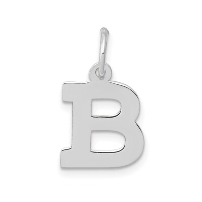 14K Weißgold kleiner Block Initiale B Charm
