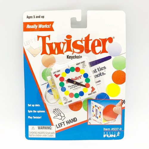 Vintage Basic Fun Twister Game Keychain Item 5370 New Sealed MB