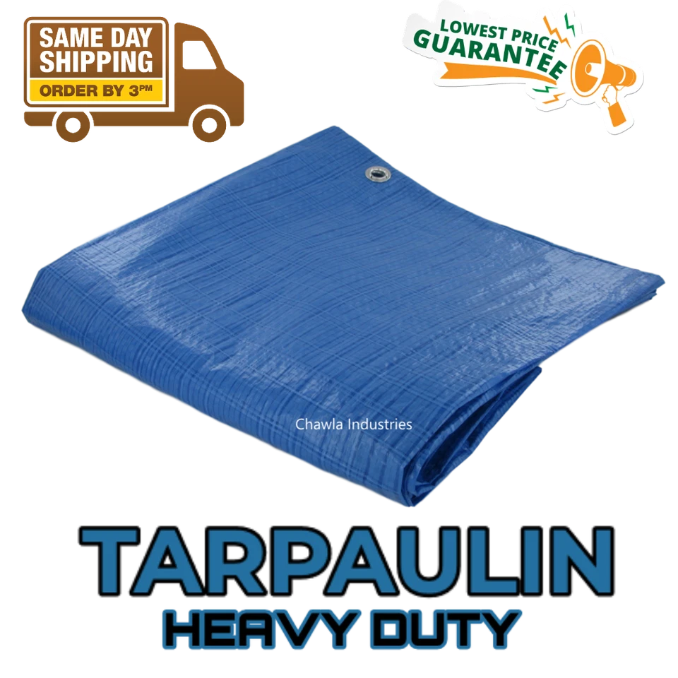 Heavy Duty TARPAULIN Waterproof Cover Tarp Ground Camping Sheet ALL Sizes
