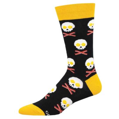 Socksmith Herrensocken Neuheit lustige Speckeier Crew-Socken 1 Paar schwarz UK 6,5-12