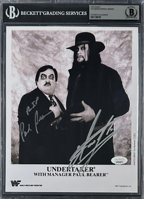 Undertaker & Paul Bearer Slabbed 1994 WWF Promo 8x10 Photo Beckett