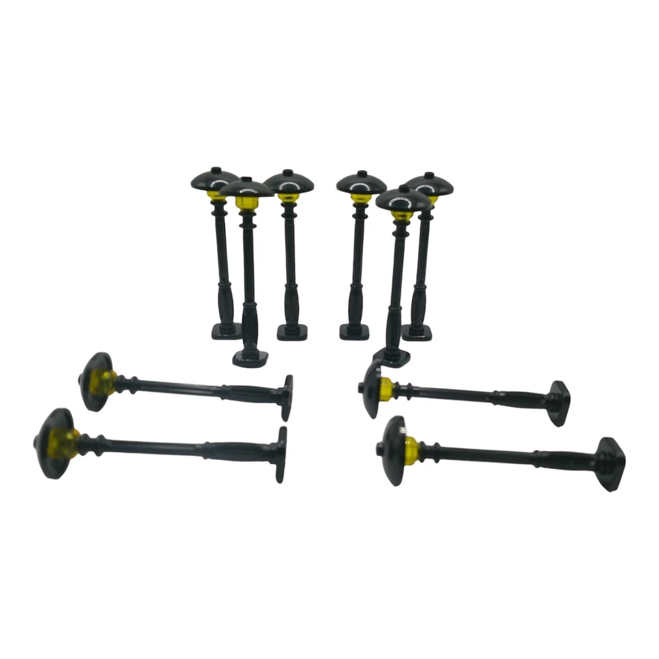 10X LEGO® Zubehör "Laternen schwarz mit gelber Lampe" Straßenlaterne Leuchte - Bild 4 von 4