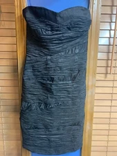 Romeo & Juliet Couture Designer Black Textured Strapless Dress Size M~NWT