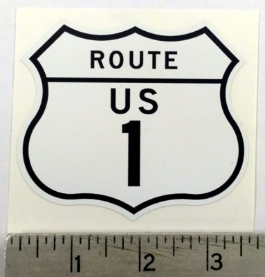 Vintage Highway Route 1 sticker decal