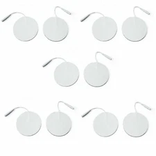 10 Rounded Electrode Pads for Tens Massager 7000, 3000 2 Inch White Cloth