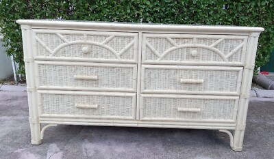 VTG Henry Link Lexington Wicker & Rattan Dresser 6 Drawers White 53 X 30 X 18 In | eBay VTG Henry Link Lexington Wicker & Rattan Dresser 6 Drawers White 53 X 30 X 18 In | eBay