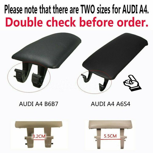Leather Armrest Center Cover Console Lid Black for AUDI A4 S4 A6 Allroad 97-05 - Picture 3 of 11