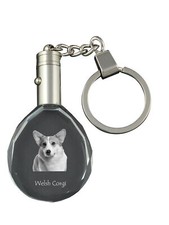 Pembroke Welsh Corgi - pendant with a photo of a dog, crystal key ring in a gift