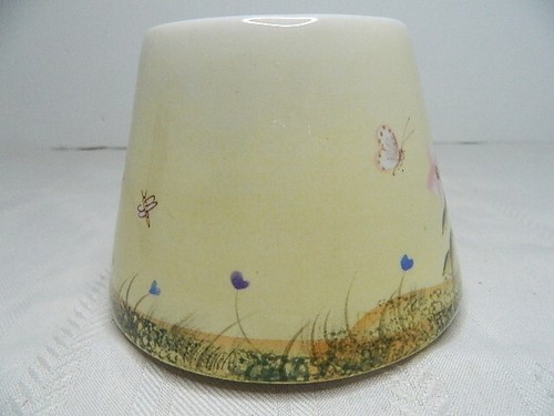 Home Interiors Jar Candle Topper/Shade "Think Spring" Floral Design w/Butterfly - Picture 8 of 14