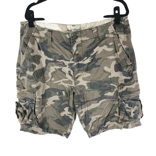 Old Navy Mens Lived-in Straight Cargo Shorts Built-in Flex Camouflage 36