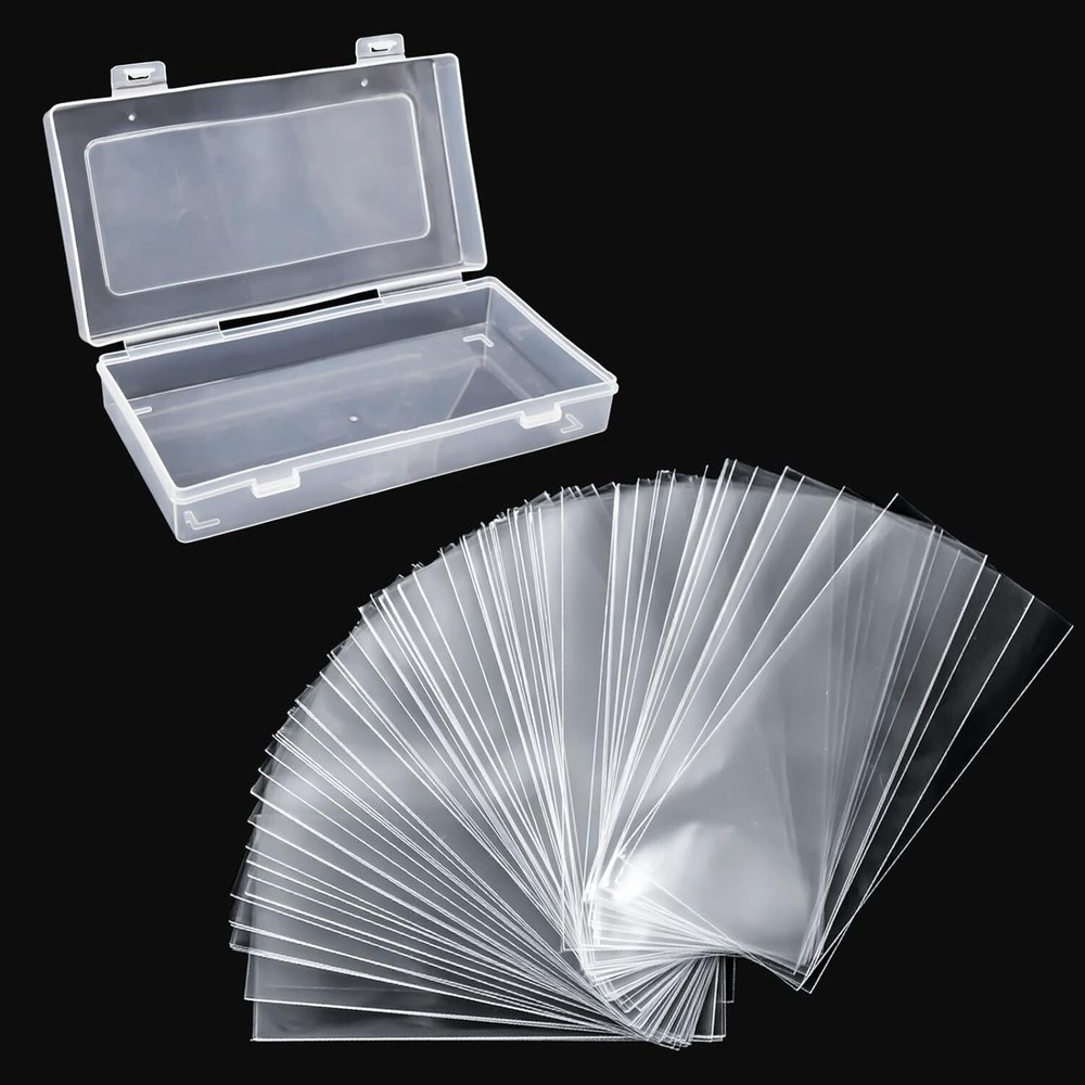 100 Pack Currency Sleeves with Case US Dollar Paper Bill Money Holders Protector