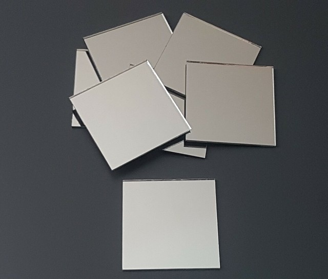 6 pezzi Piastrelle Specchio Vetro Argento 5x5 cm spessore 1 7 mm. Art&Craft - 6 pezzi Piastrelle Specchio Vetro Argento 5x5 cm spessore 1 7 mm. Art&Craft -
