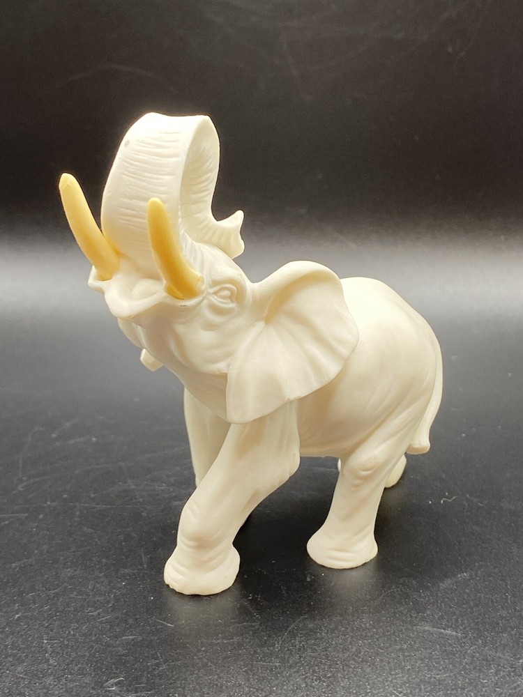 VTG Hand Carved Alabaster Stone Elephant Figurine