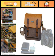 Vintage Leather Camera Messenger Bag, Waterproof Flip-top for SLR/DSLR Mirrorl