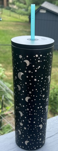 Simple Modern Star Moon Black Stars 28 oz Insulated Tumbler w/ Lid & Straw Clean - Picture 2 of 5