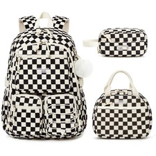 School Backpack for Girls Boys - 3PCS Corduroy Backpack Set with Lunch Box  ...