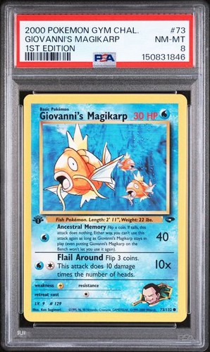 Giovanni's Magikarp (1st Edition) graded PSA 8 for sale on eBay