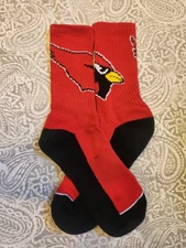 Arizona Cardinals For Bare Feet Unisex NFL Football Crew sock Size Men 9-11 