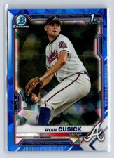 2021 Bowman Draft Chrome Sapphire Edition Ryan Cusick 1st Bowman Braves 