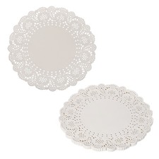 Paper Doilies, Round Lace Paper Placemats, 10" & 100 Pack & White