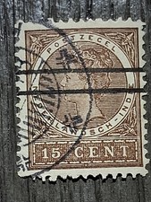 Netherlands Indies Queen Wilhelmina 15 Cent with Double Overprint Error