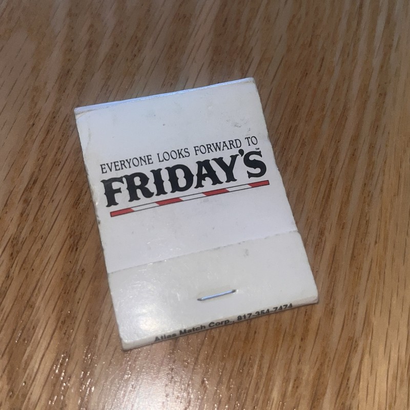 VTG matchbook TGIF TGI Friday's Everyone Looks Forward To Americana Red White