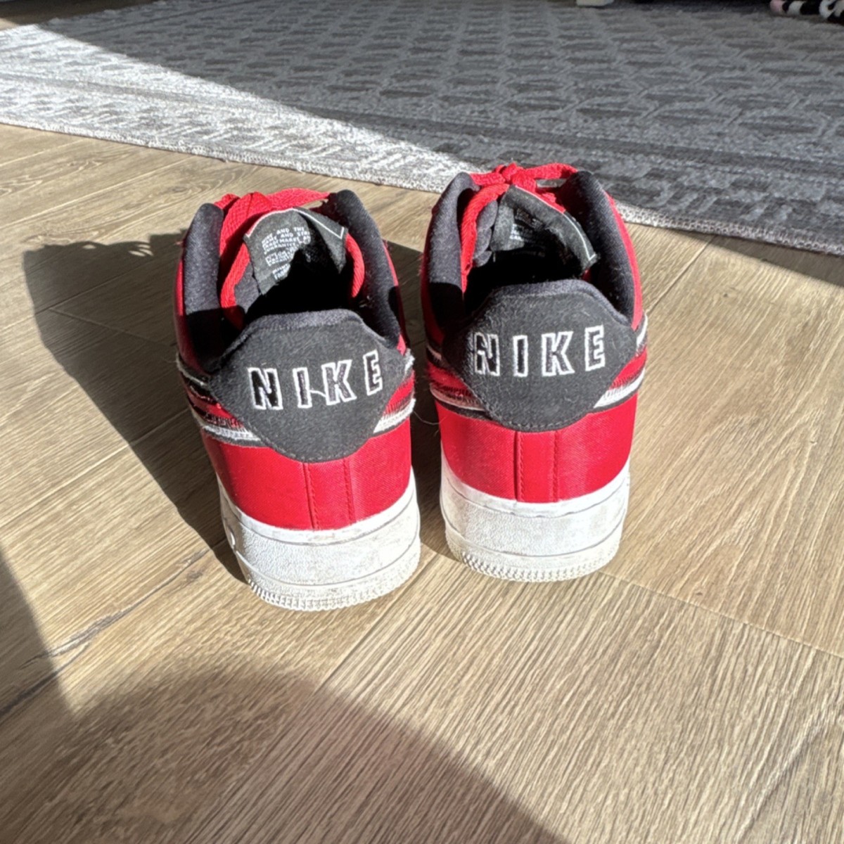 Nike Air Force 1 Reverse Stitch Red Black White CD0886-600 Low Top