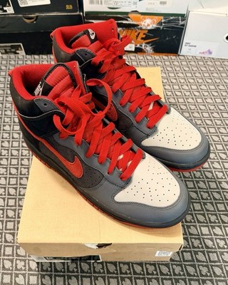 Nike Dunk High Medium Grey/Varsity Red 317982-062 Size 12M New