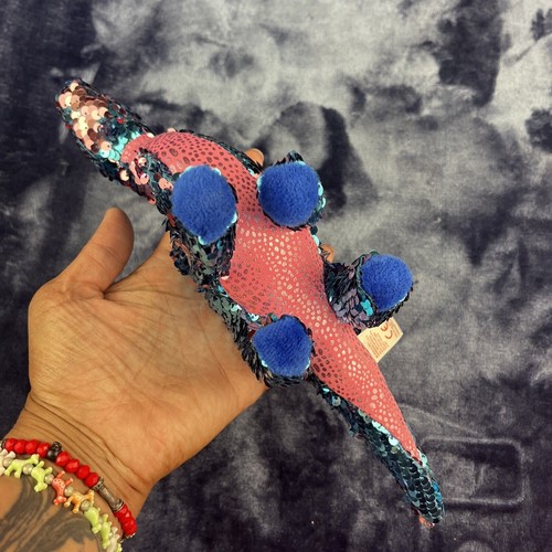 TY Flippables Tremor Dinosaur Sequin 12” NASA SpaceX Beanie Baby Rave Disco - Picture 6 of 10