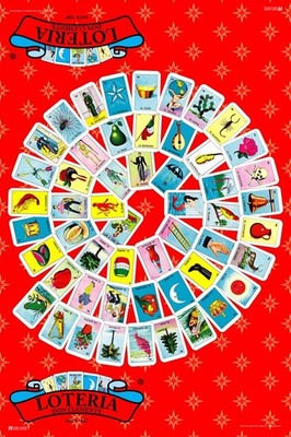 La Loteria Cards Spiral Collage Mexican Bingo Art Print Poster 16x24