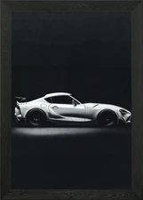 White Toyota Supra Framed Wall Art Poster Canvas Print Picture