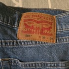 Levi's Mens Straight Fit Blue Medium Wash Denim Cotton Jeans 5-Pocket Logo — photo 9