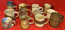 Lote de 12 tazas de café de cerámica artística esmaltada hechas a mano