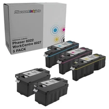 Ink Replacements for Xerox Phaser 6022 & Work Centre 6027 HY (5 Pk 2 B,C,M,Y)