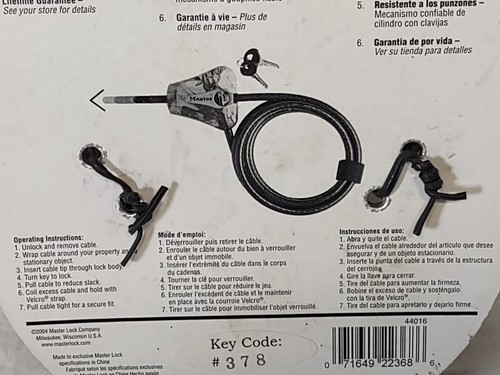 Masterlock 8mm Python Cable Lock - Camo NS-ML-8418KAD - Picture 4 of 6