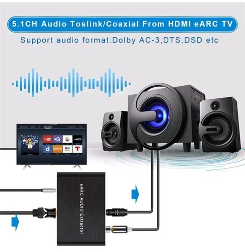 192KHz HDMI Audio eARC Extractor 7.1CH ATMOS HDMI ONLY Toslink Coaxial Converter - 第 5/10 張圖片