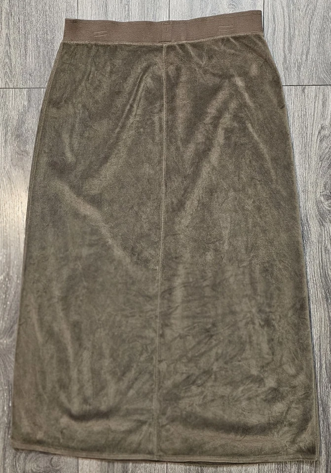 Falda midi vintage años 90 Y2K Jill gamuza marrón chocolate para mujer talla mediana boho Foto 2 de 4