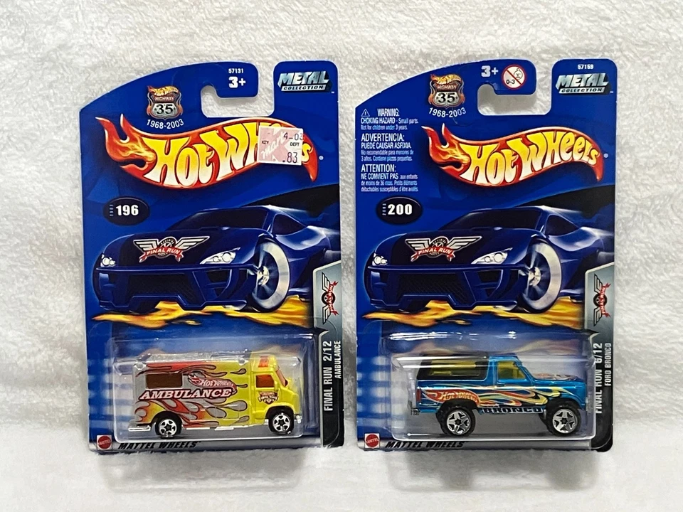 2003 Hot Wheels (3) Final Run #2 Ambulance, #1 Rig Wrecker, #6 Ford Bronco - Image 2 of 4