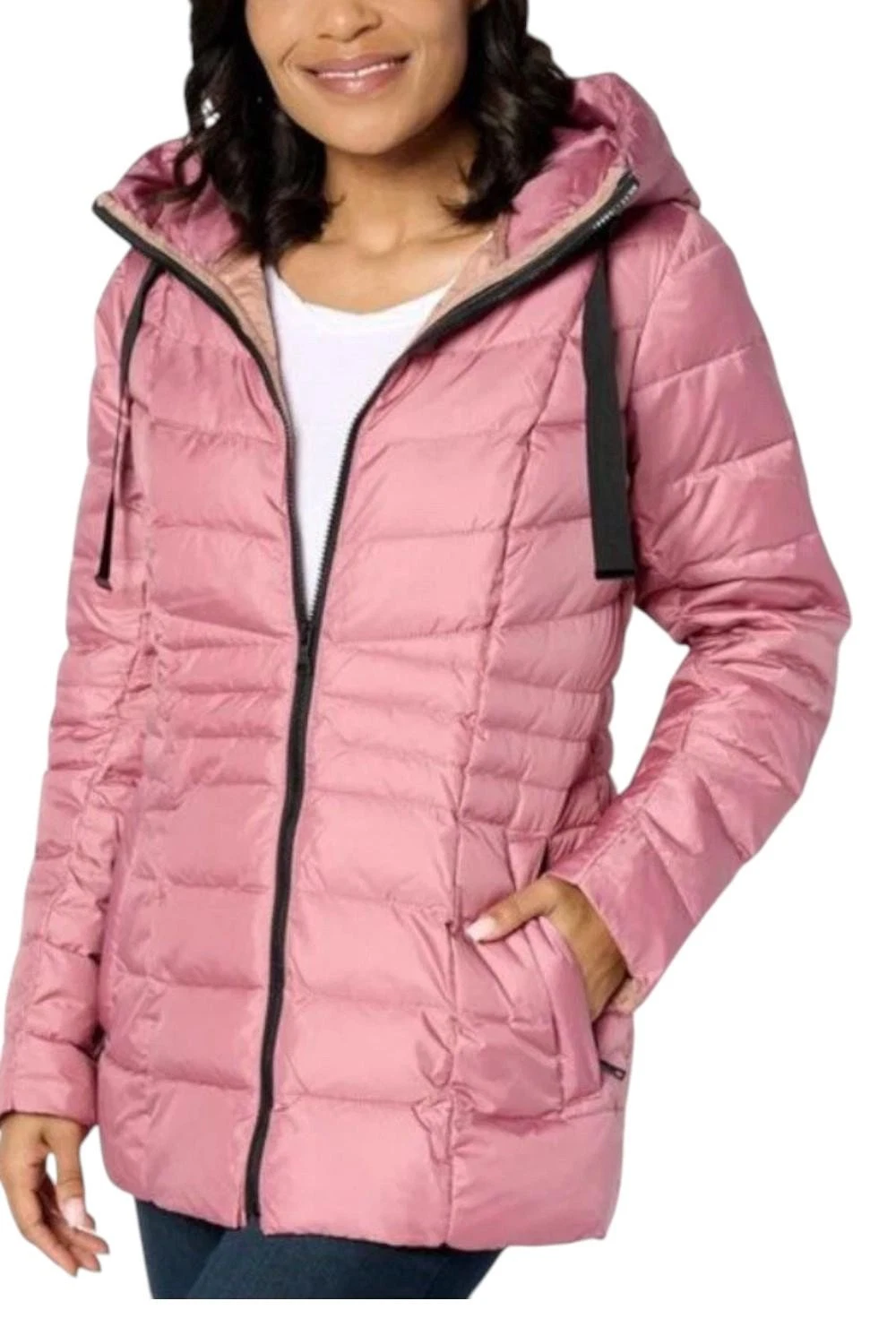 Nuage Women's Packable Puffer Jacket with Grosgrain Trim Rose
Opens in a new window or tab