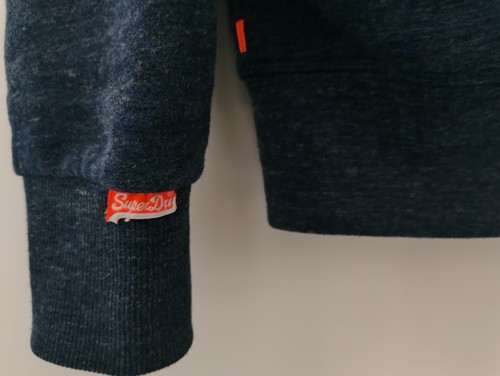 Superdry Hoodie Mens Full Zip Orange Label Hyper Pop Dark Blue 3D Logo 03NQ 190 - Picture 10 of 18