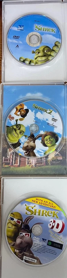 Disney Disneyana 3 DVD Set -Shrek 1+2+3 - Israeli, Hebrew Dubbed + Translation - Image 3 of 4