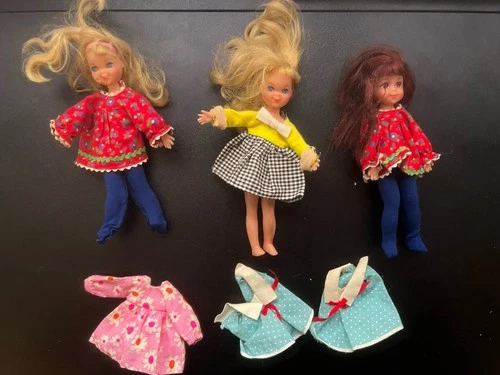 Vintage 1960's Mattel TUTTI Dolls with Lot of Clothes