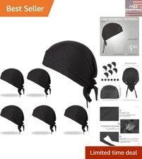 6-Pack Unisex Quick-Dry Sweat-Wicking Durags for Athletes & Motorcyclists