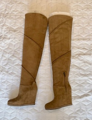 UGG Classic Mondri Overknee Lammfell Stiefel UK Größe 5 - Chestnut