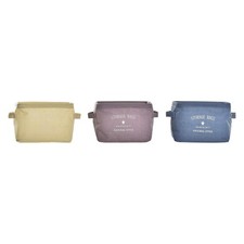 Korb DKD Home Decor Gelb Blau Granatrot Leinw...