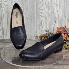 Clarks Collection Soft Cushion Loafers Women's 9.5M Black Slip On Comfort Flats