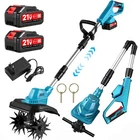 For Makita Cordless Ground Hoe Rotary Tiller Garden Tiller Electric Cultivator with 2x Battery