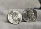 (2) 1954 S US Washington Quarters 25c Nice Unc From Original Roll.